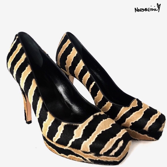 🚫SOLD•E🅱️🅰️Y🚫 GUCCI Tiger Platform Heels TPI - Picture 3 of 7